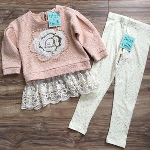 {New} Girls Nina & Nelli Tunic & Leggings Size 4/5